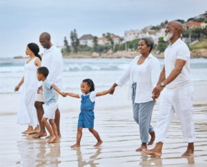 Family on a beach